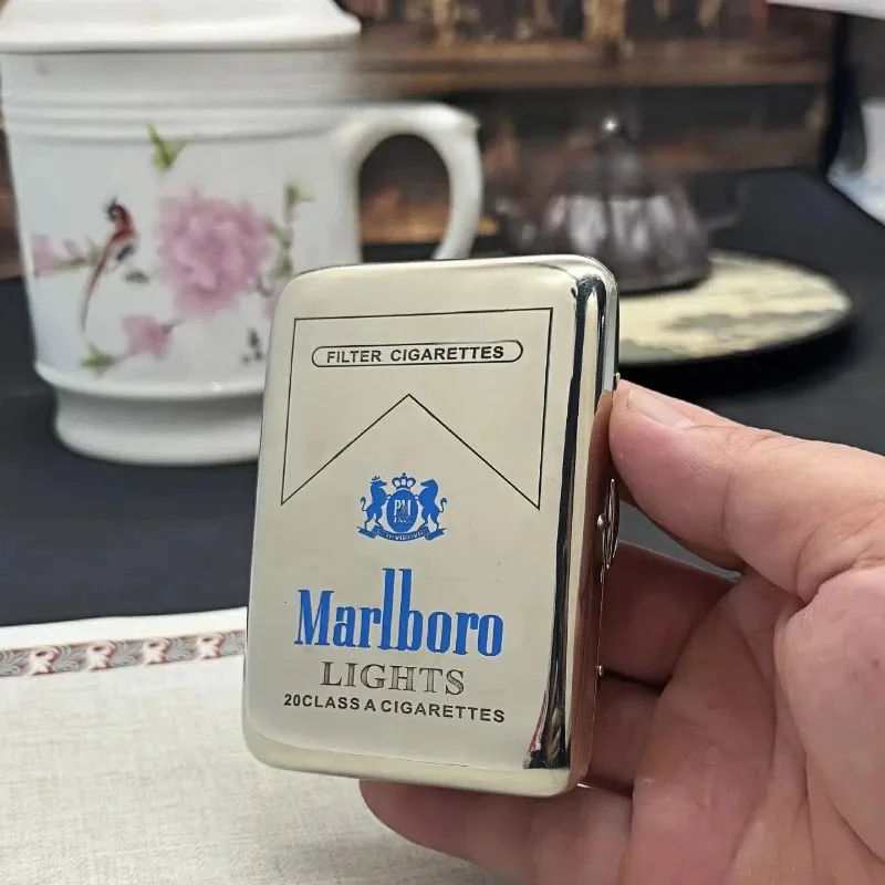 Marlboro nueva caja de cigarrillos de latón/cobre blanco, caja de cigarrillos 12/16/20, accesorios para cigarrillos, regalo para hombres