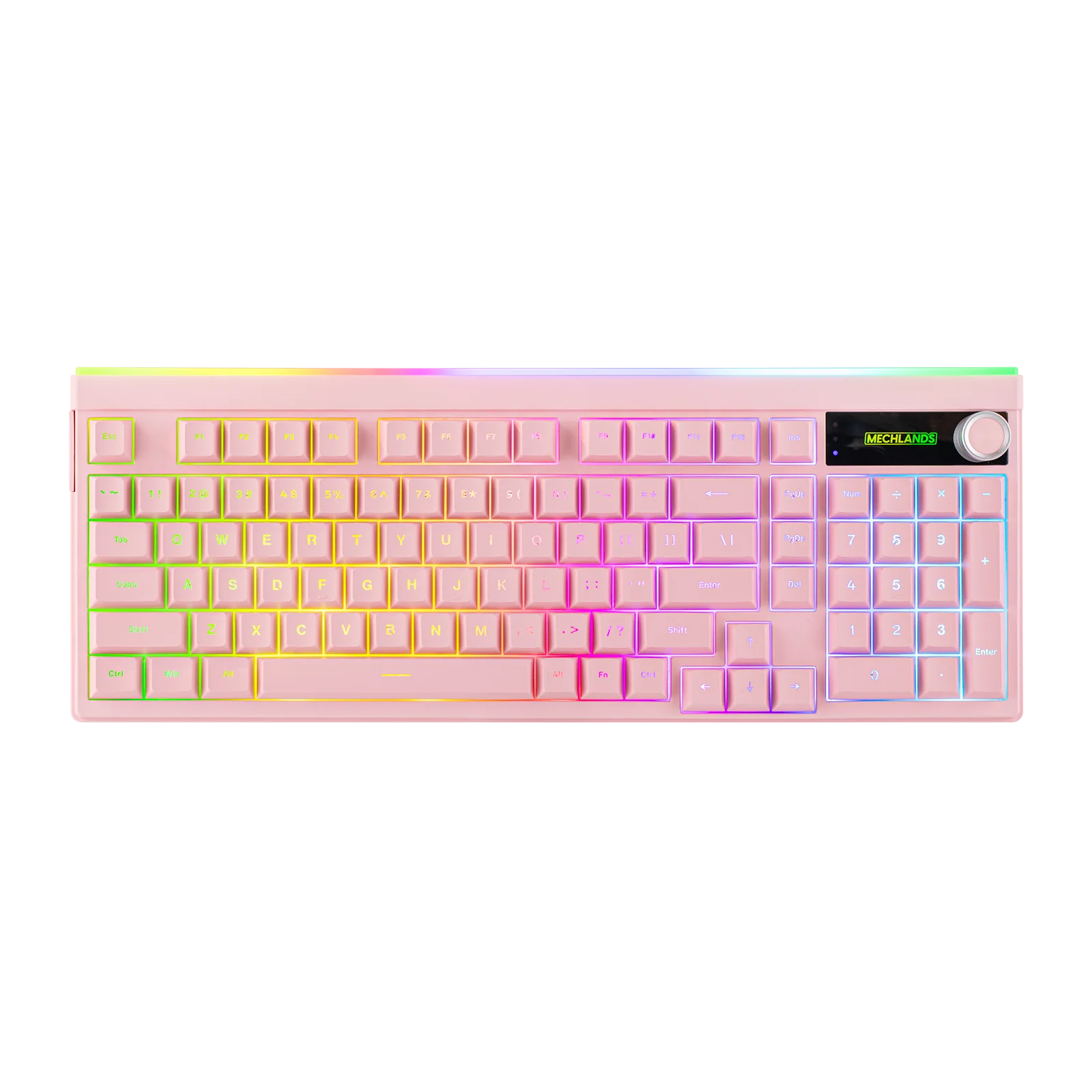 MechLands Halo98 98% ANSI US Layout Tri-mode Wireless Creamy & Silent Membrane Keyboard with Light Box for Office/Home/PC/Game
