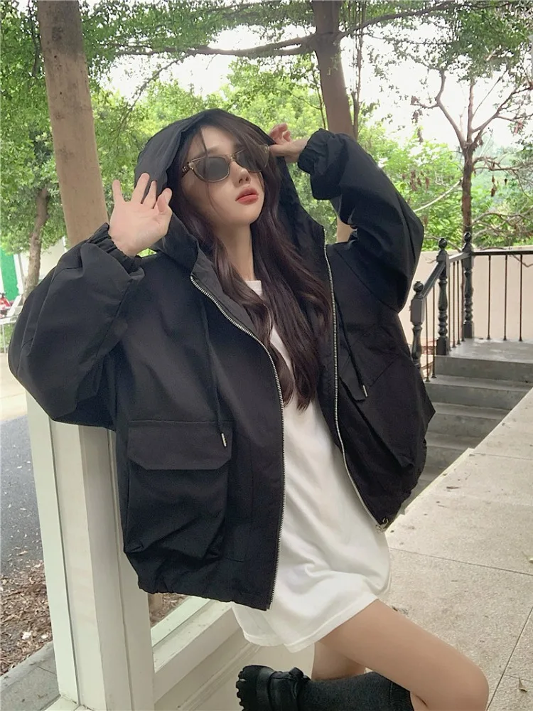 

Sli ort Women's Jaet 2025 Spring New Design Sense Super Beautiful Hooded Open Cardigan Coat Top Casual Commute Sle