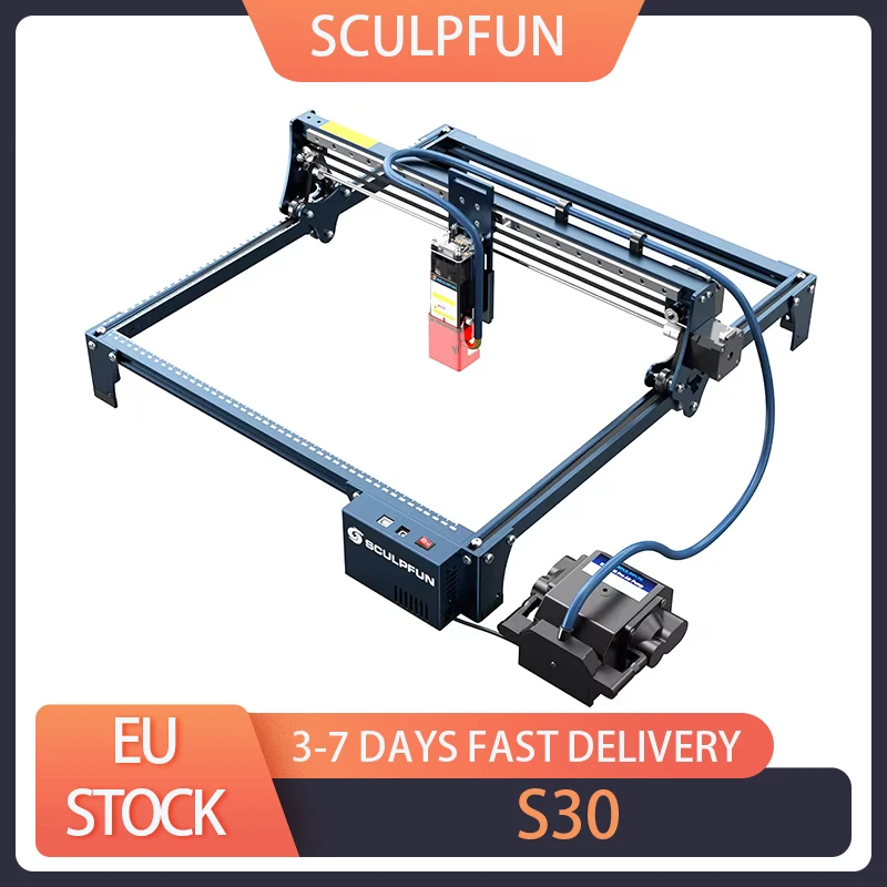 SCULPFUN S30 5W Laser Engraver Cutter Automatic Air-assist 0.06*0.06mm Laser Focus 32-bit Motherboard Engraving Size 410*400mm