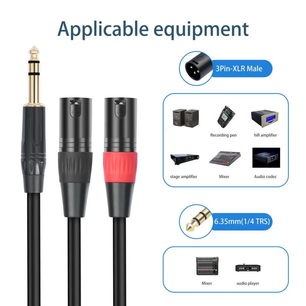 Audio Stereo Mic Cable Dual-channel Trs Male to Xlr Male Audio Mic Cable for Balanced Speaker Anti-interference Portable Adapter