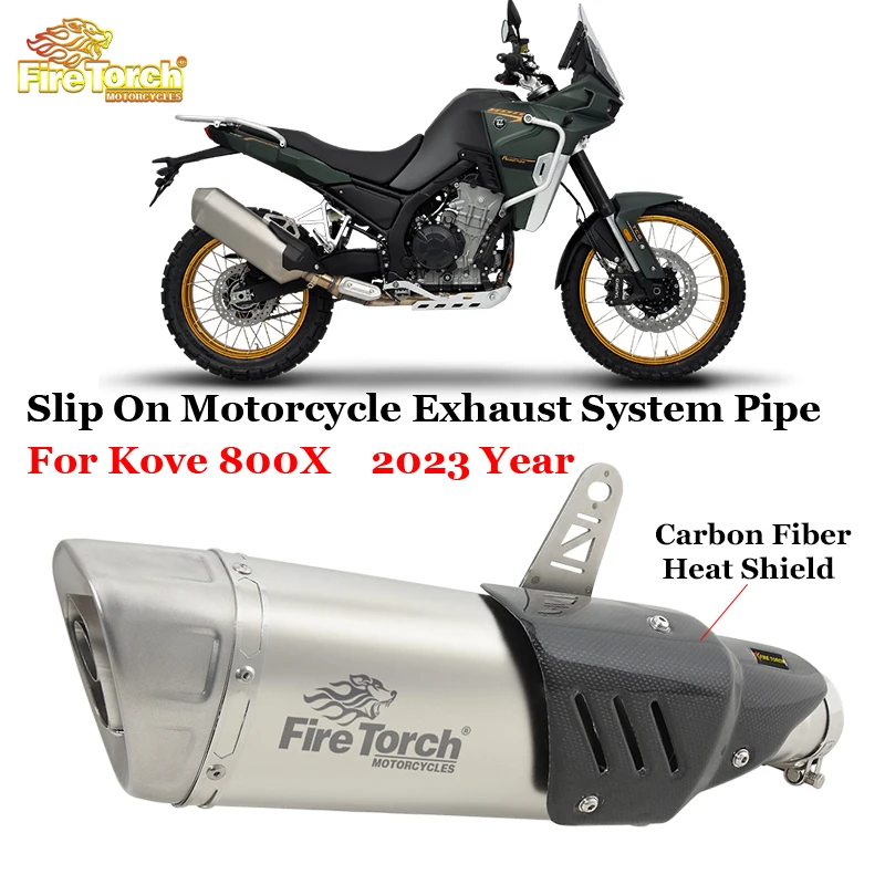 Slip On For Kove 800X 800 X Adventure Rally Pro 2023 Motorcycle Exhaust System Modifide Muffler Mid Pipe Escape Moto DB Killer