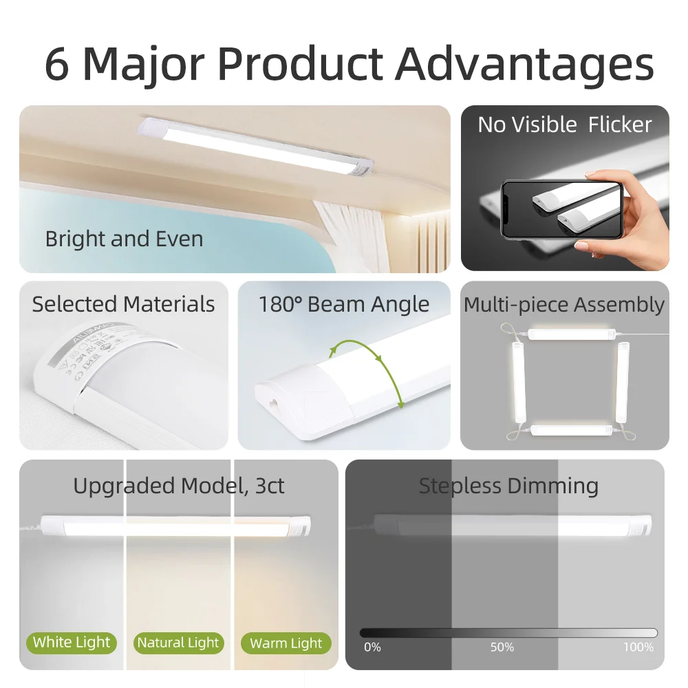 السوبر مشرق ضوء المطبخ الرطوبة واقية تحت أضواء الكابين 50/30 سنتيمتر إضاءة المطبخ 20 واط 10 واط 6 واط Led أنبوبة ضوء T8/5 220 فولت 110 فولت