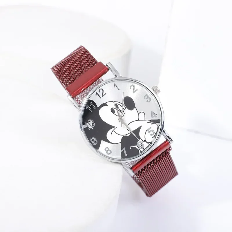 Disney-Montre habillée en acier inoxydable pour hommes et femmes, montre à quartz décontractée, cadeau de fête d'anniversaire, haute qualité, mode