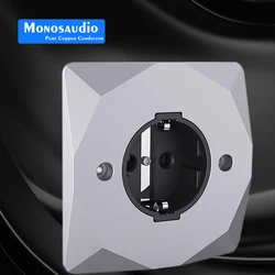Monosaudio-Prise de courant électrique murale, cuivre pur plaqué rhodium, prises Schuko, prise de courant, E86 + ES3R
