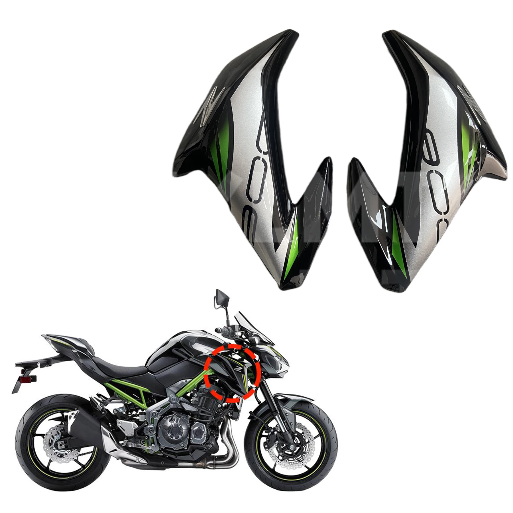 New Z900 Motorcycle Accessories Carbon Fiber Look Gas Tank Side Trim Cover Panel Fairing Fit For Kawasaki Z 900 2017 2018 2019