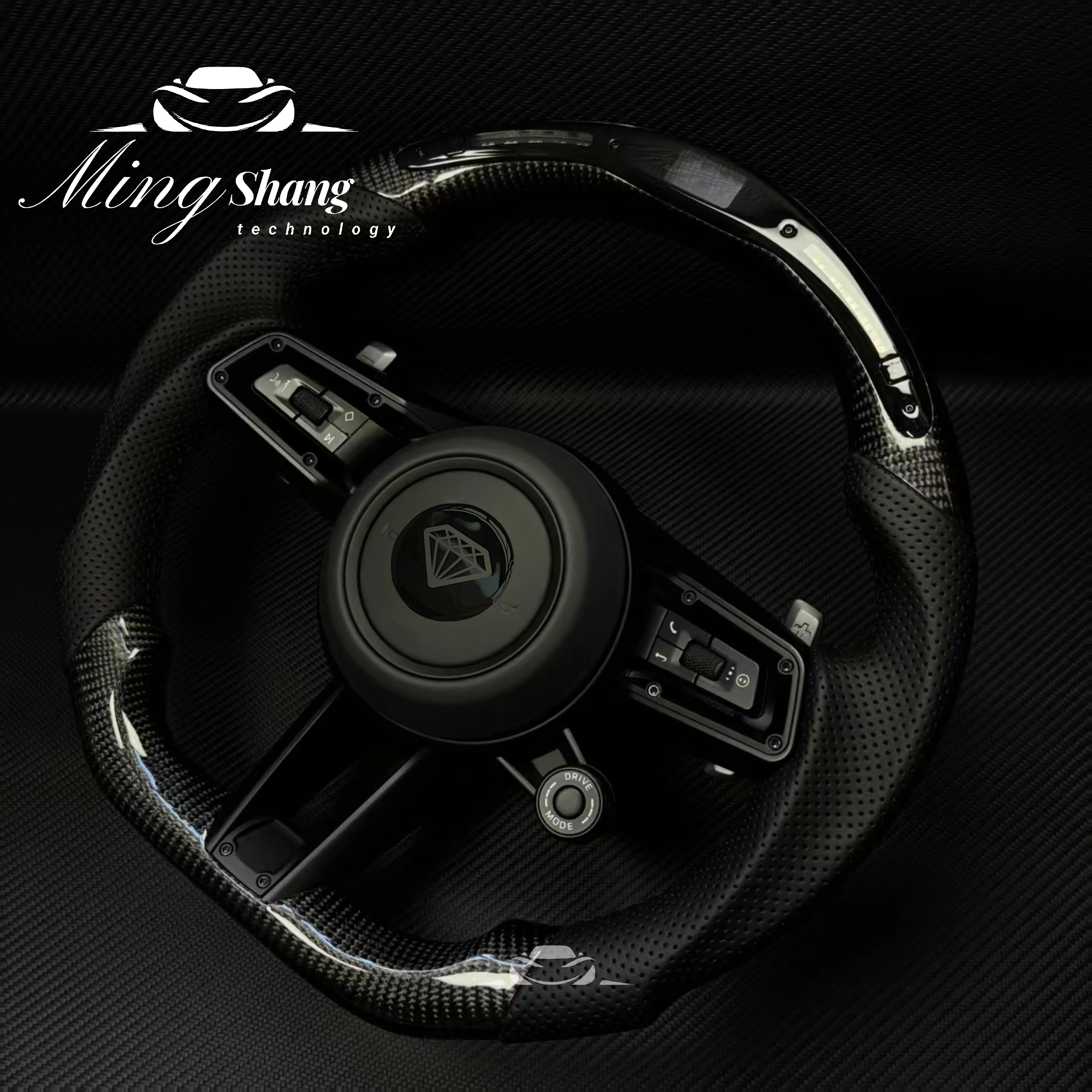 

Новый спортивный руль из углеродного волокна со светодиодной подсветкой подходит для Porsche 911 992 718 Panamera Cayman Cayenne Taycan Boxster Macan