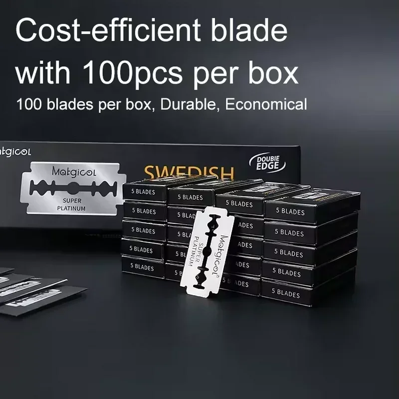 Лезвия для бритвы с двойной кромкой, лезвия из нержавеющей стали для складного ножа с бритьем и удалением волос, 100/50/30 шт.