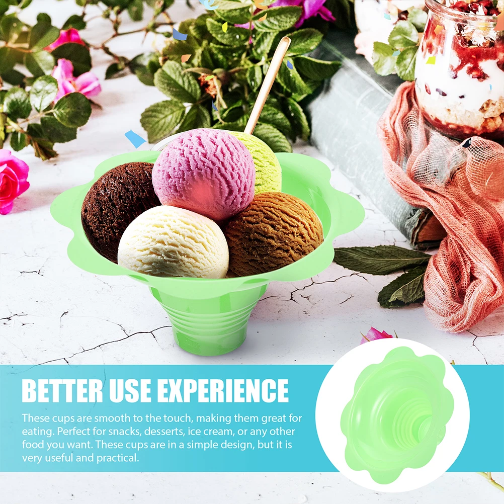 

20 Pcs Disposable Ice Cups PET Material Mini Size For Dessert Smoothie Healthy Bowls Ice Cream Containers