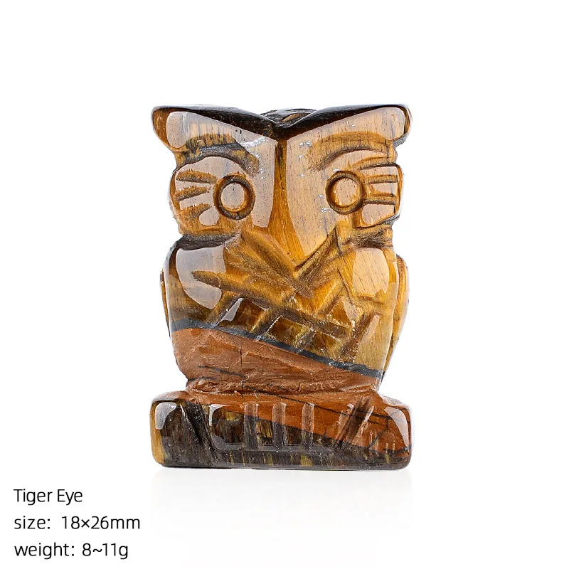 Owl Figurine Stone Carving Crafts Statue Natural Gemstone Healing Crystals Reiki Christmas Gift Home Decor view 6