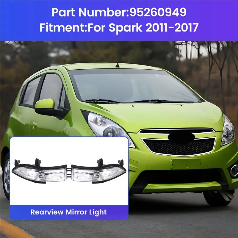 A65P-Car Rearview Mirror Light Turn Signal Light 95260949 For Spark 2011-2017