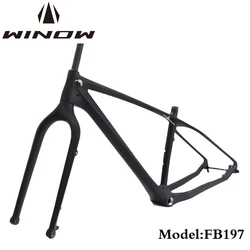 winowsports 26ER 16/18/20inch carbon fat bike frame Headtube 1-1/8