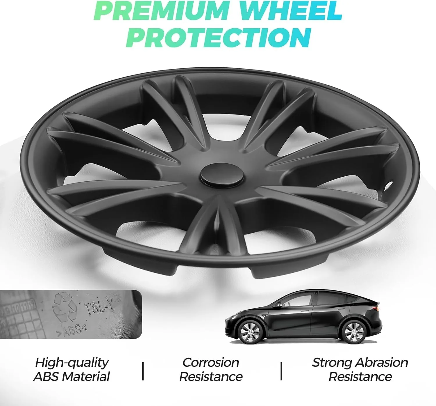 Wheel Cover for Tesla Model Y 19Inch Hubcaps 4Pcs Rim Protector Gemini Wheel Cover Replacement Compatible with 2020-2024 Model Y