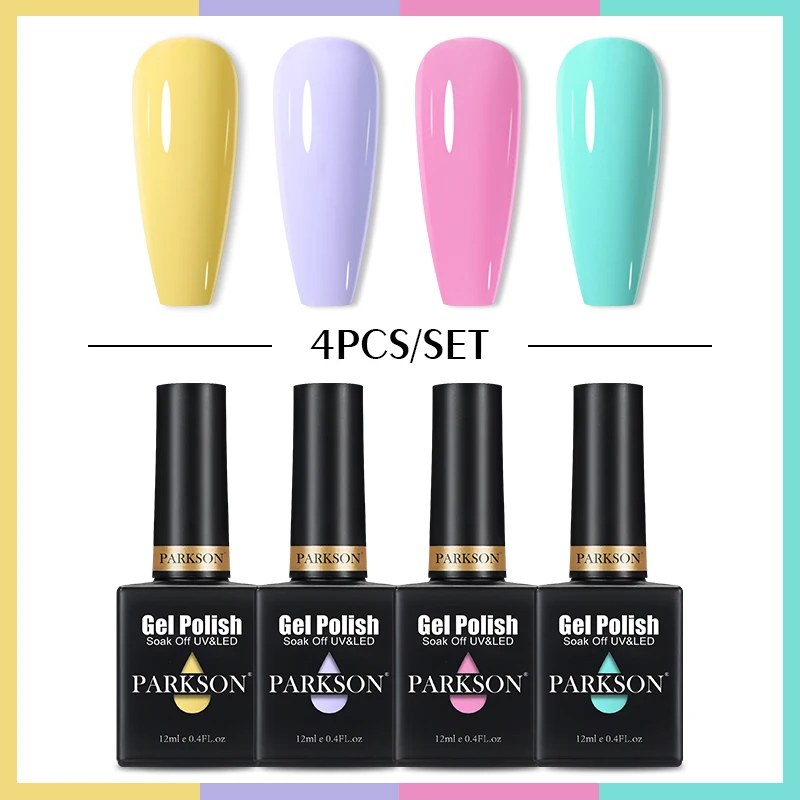 

Parkson 4/6/8PCS Gel Polish Set Spring Macaron Vernis Semi Permanent Hybrid Gel Varnish Soak Off UV LED Nail Art Gel Nail Polish