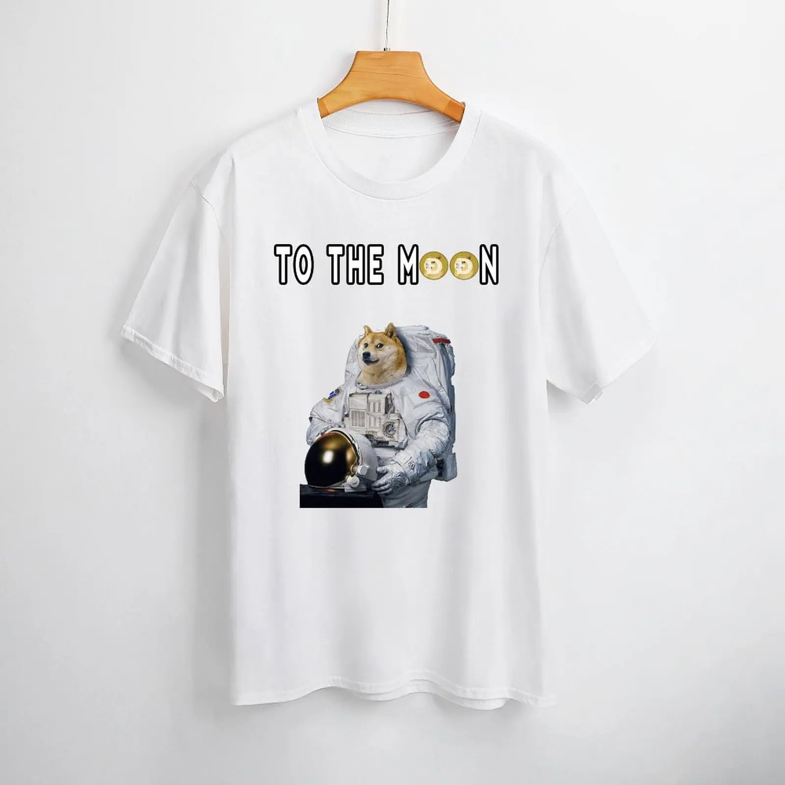 Dogecoin To The Moon For Sale L 100% Cotton  Motion T-shirts Top Quality  Leisure High Quality USA Size