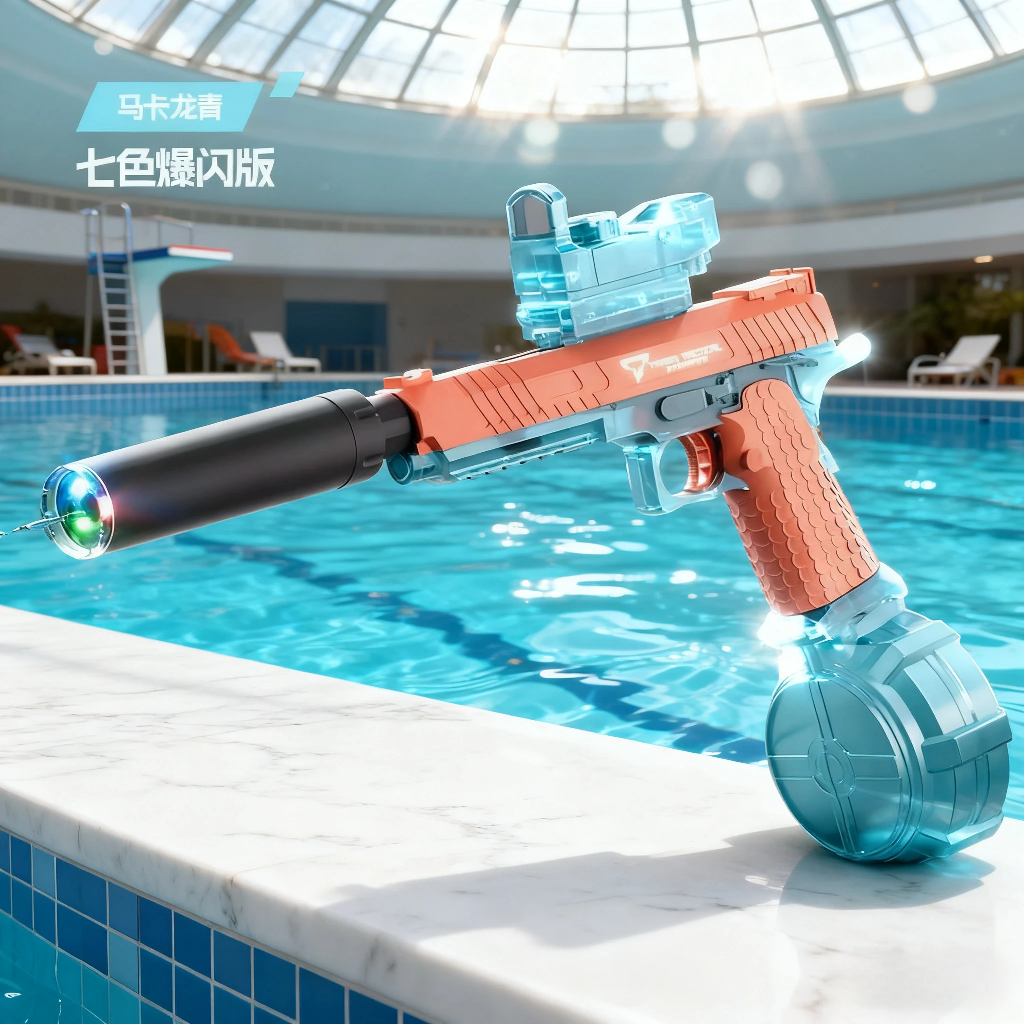Jouets de pistolet à eau électrique Desert Eagle, lumières clignotantes colorées entièrement automatiques, pistolet à eau de combat de tir de piscine de plage, cadeaux pour adultes