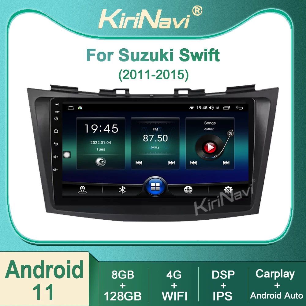 

kirinavi Android 11 For Suzuki Swift 2011-2015 Stereo Autoradio Support Carplay 4G Wifi Video DSP Navigation GPS Car DVD Player