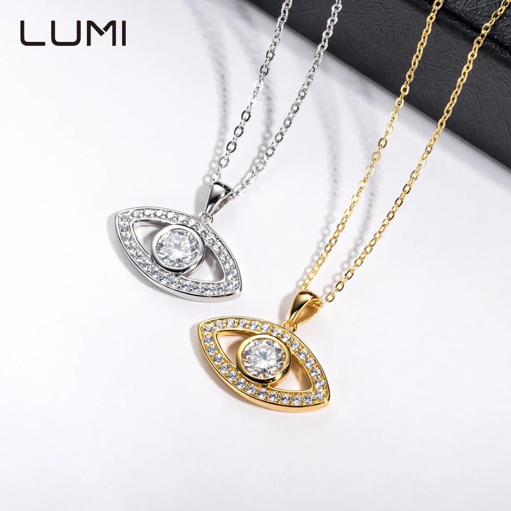 

Big Hit God's Eye 1CT Moissanite 925 Sterling Silver Pendant Necklace for Fashionable Simple Office Lady Commuting Accessory