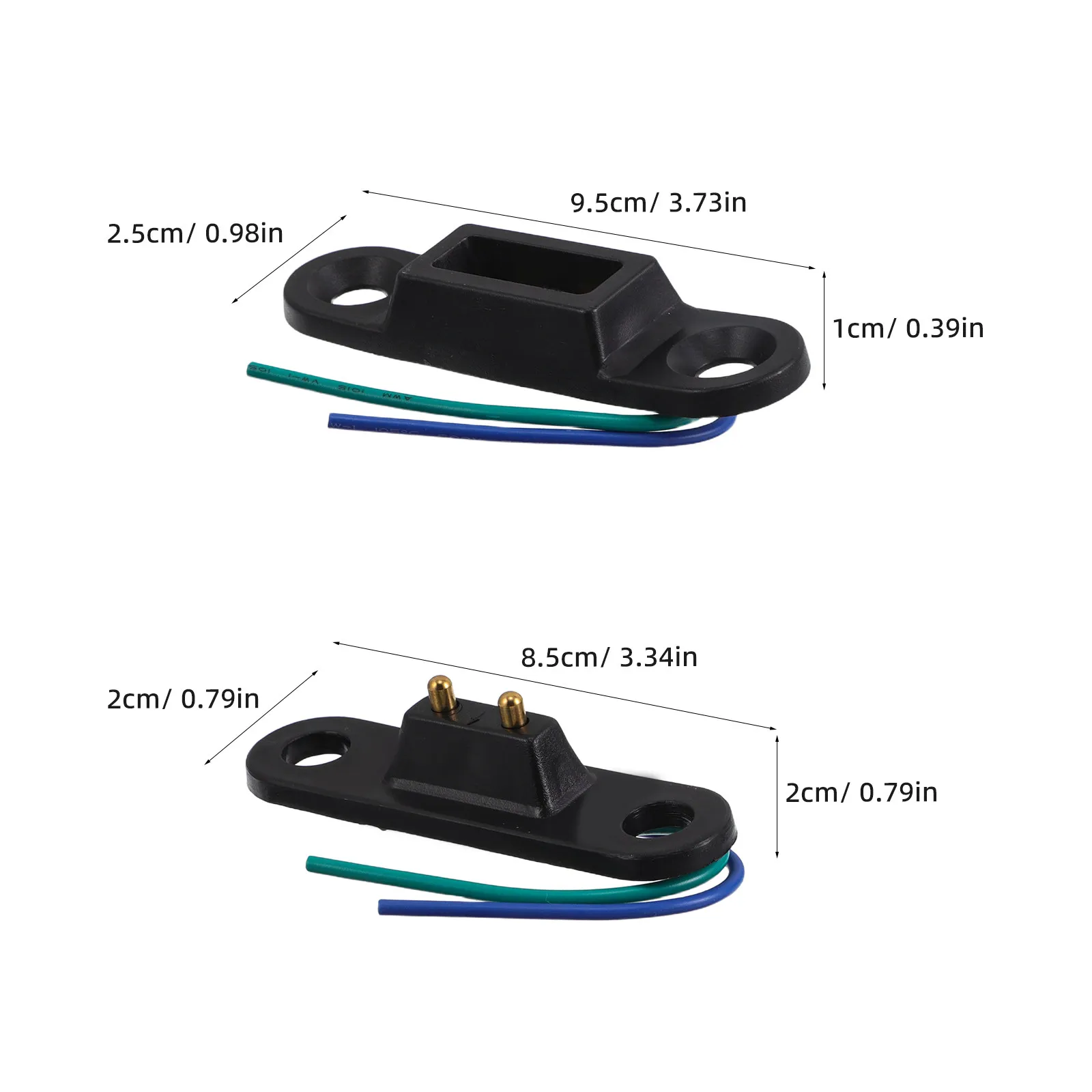 2 Sets Black Sliding Contact Durable Plastic Automotive Keyless Entry System Middle Door Sensor For