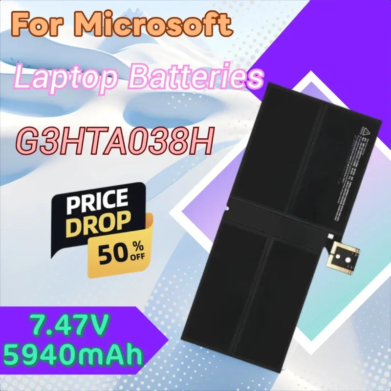 

Для Microsoft Surface Pro 6 Pro 5 1807 1796 (2017 New Pro) 7,47 В 5940 мАч новый аккумулятор для ноутбука G3HTA038H DYNM02 + инструменты