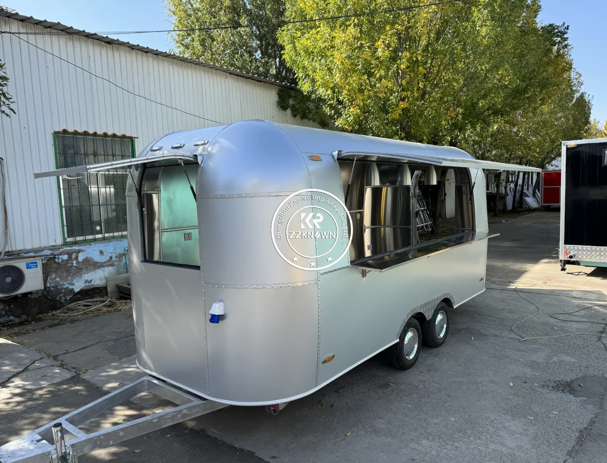 2025 에어스트림 케이터링 모바일 스트리트 푸드 트럭, 스낵 핫도그 트레일러, 스트리트 푸드 자판기 카트