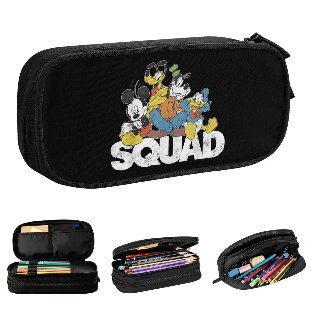 Mickey Mouse Squad Graphic Pencil Cases Fun Cartoon Pen Box Pencil Bags Girls Boy Large Storage Students School Gift Pencilcases