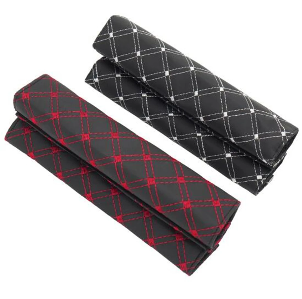 2 Pieces Car Safety Seat Belt Strap Soft Shoulder Pads Cover Black Cotton Cushion Harness Protector Adult Kid
