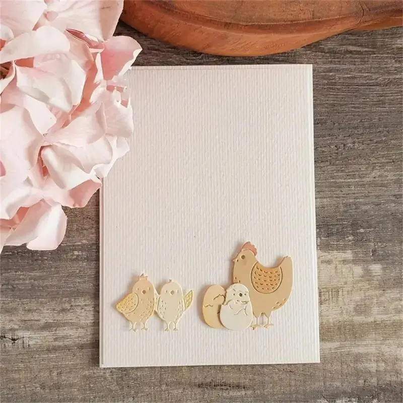 Easters Chicken Die Cuts Stensil untuk Dekorasi Album Karbon Steel Cutting Die HX6C