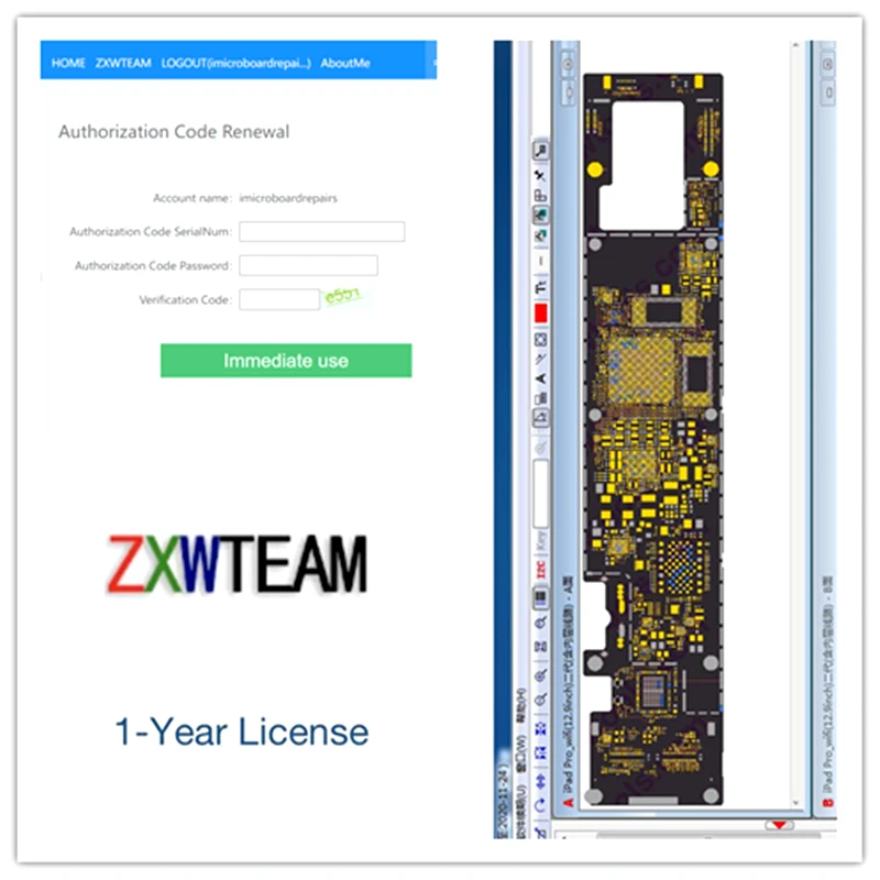 Официальная Лицензия ZXW, 1 год активации, Zillion X, рабочая схема для iPhone, iPad, Samsung, логическая плата, Bitmap