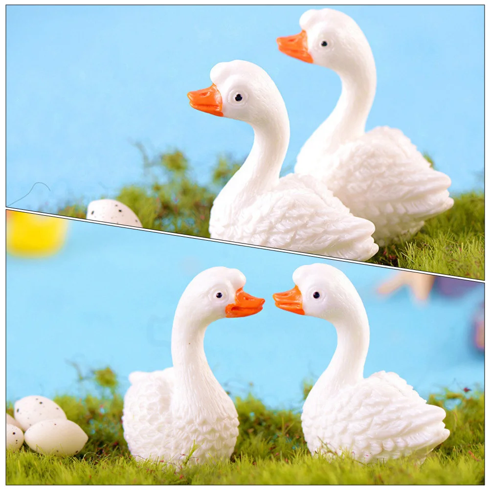 

8Pcs Resin Swan Decoration for Aquarium Fish Tank Desk Micro Scene Decor Natural Landscape Hiding Place Easy Clean Ornament
