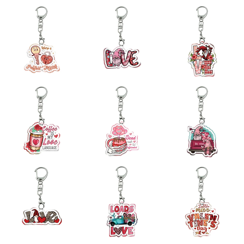 New Women Men Acrylic Beauty Keychain Transparent Acrylic Trinket For Friends Pendants