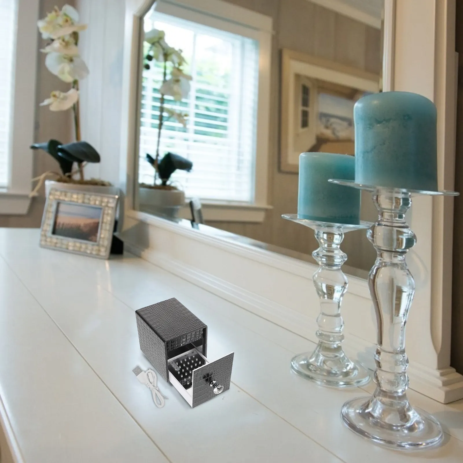 

Nail Drill Cleaning Box Usb Powered Manicure Tool Storage Organizer For Salon Home Diy Nail Art Practice Grinding Bits Container