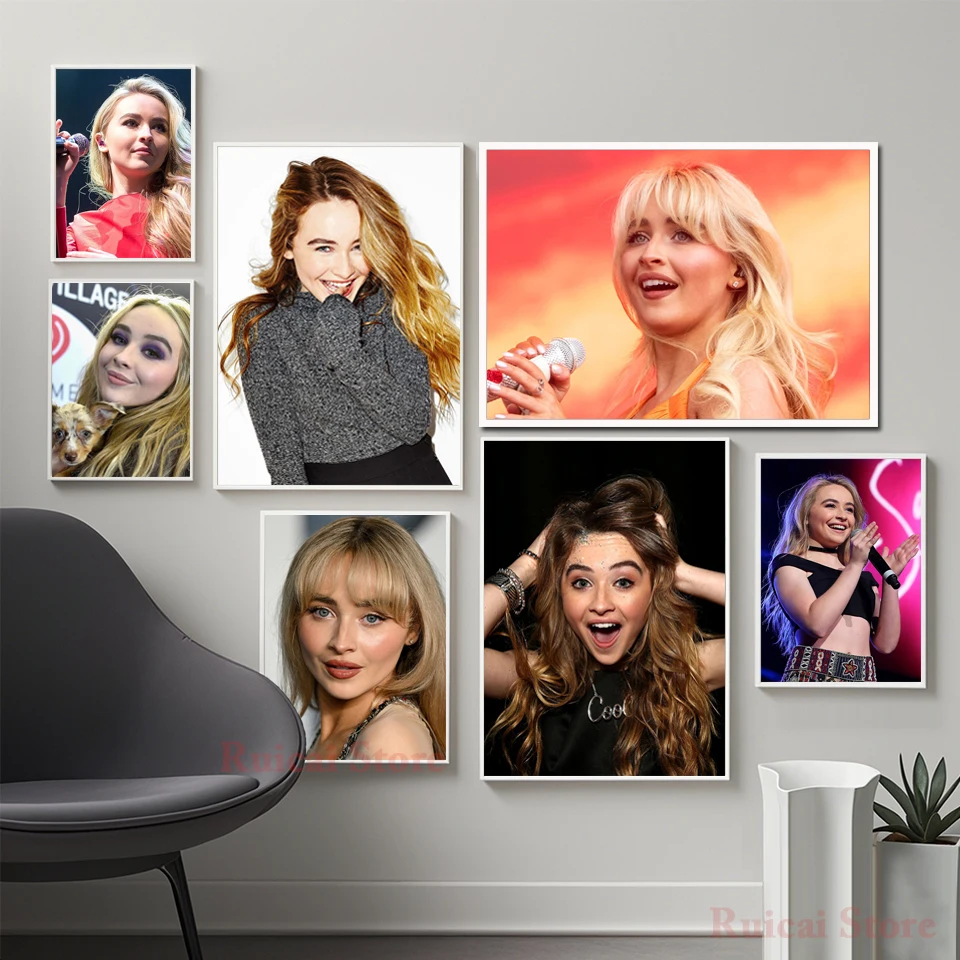 

Sabrina Carpenter Poster Singer Canvas Art Silk Prints Wall Decor For Cafe Dormitory Gril Room Decoration Painting Gift