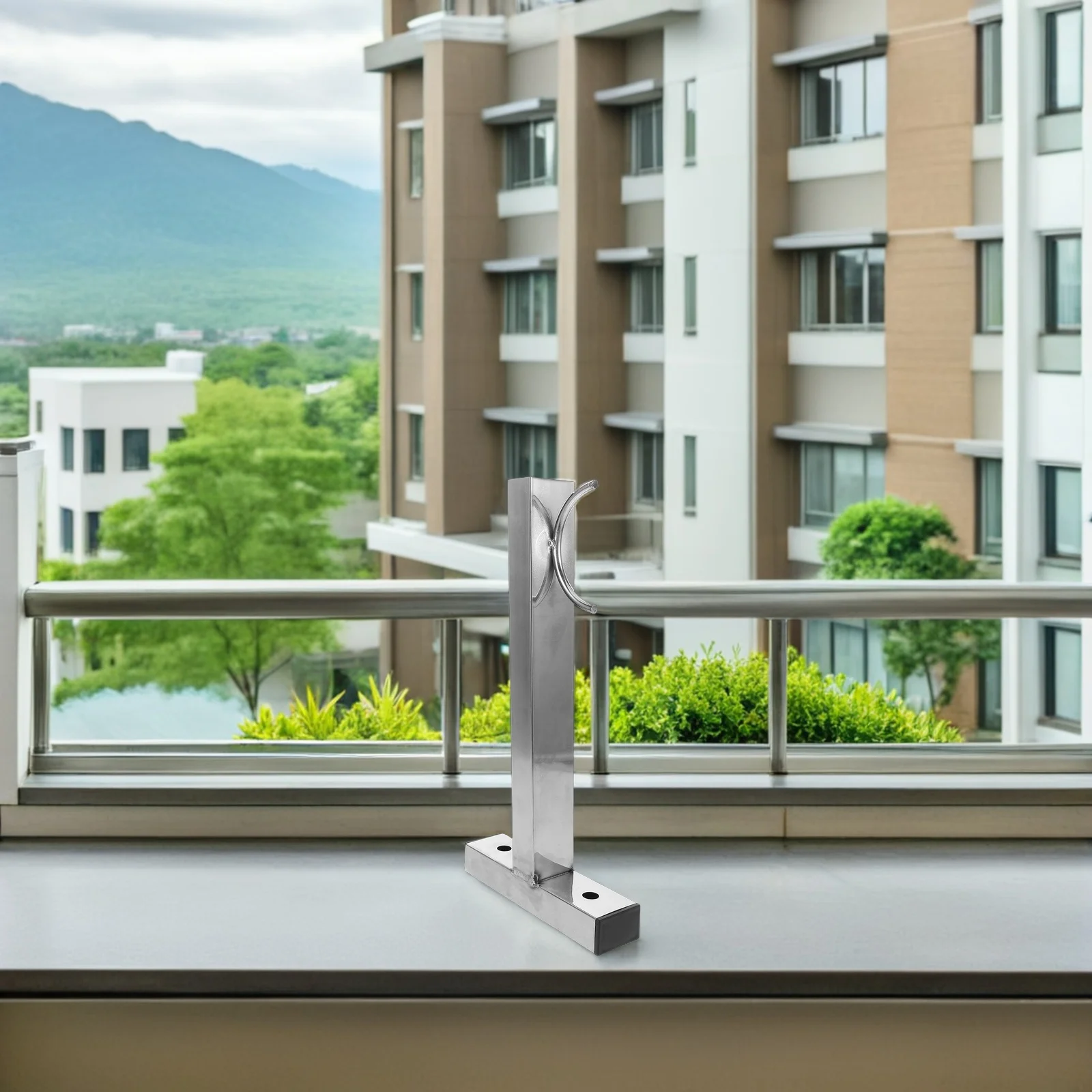 الفولاذ المقاوم للصدأ الجانب شنت الملابس تجفيف الرف قوس الثقيلة جدار جبل للشرفة غرفة الغسيل شماعات ملابس القطب #3