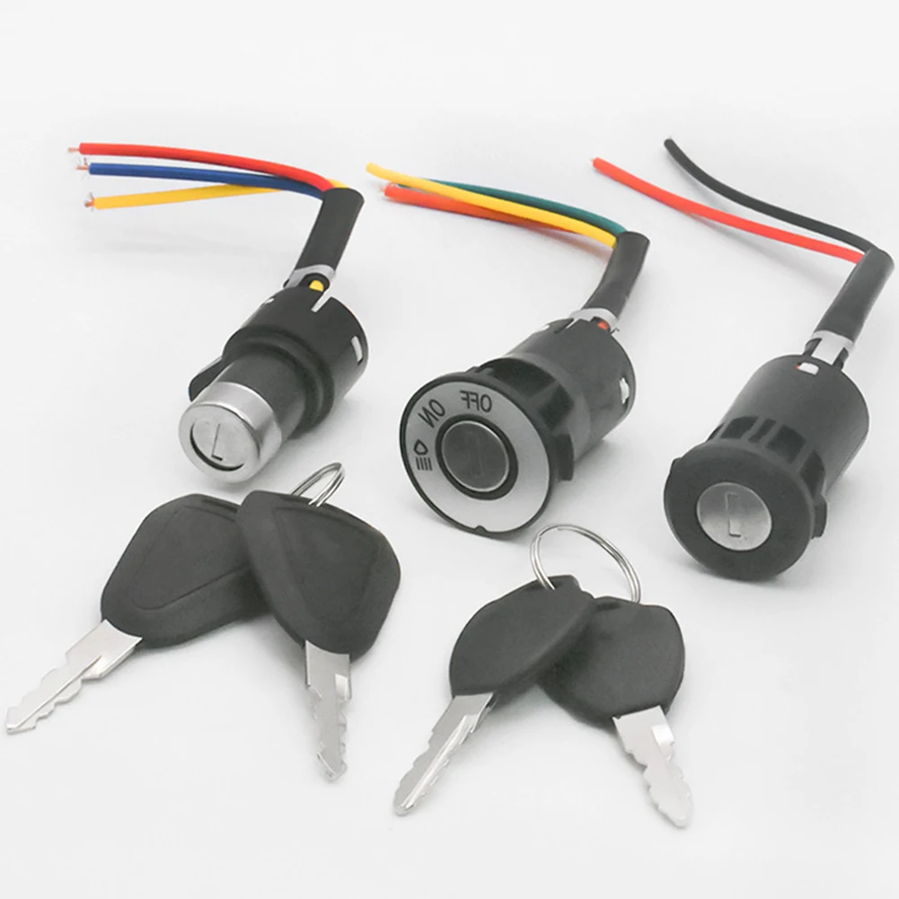 Bicycle Ignition Key Electric Bike Lock Switch 2-Wire Position For Electric Scooter E-Bike Lock& Key For Electric Bike Scooter