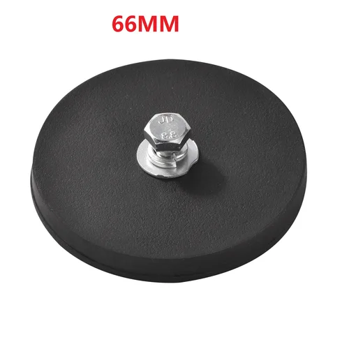 Imagen 2 del producto 2 uds 66mm 88mm M6 imanes de goma rosca interna Base magnética fuerte con tornillo y arandela para soporte de luz de trabajo LED SUV todoterreno