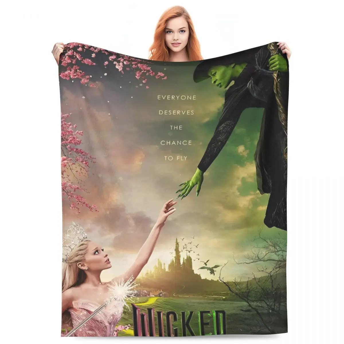 Warm BlanketsChild Camping Wicked Musical Movie 2024 Bedding Throws Flannel Bedspread For Bedroom Print Sofa Bed Cover