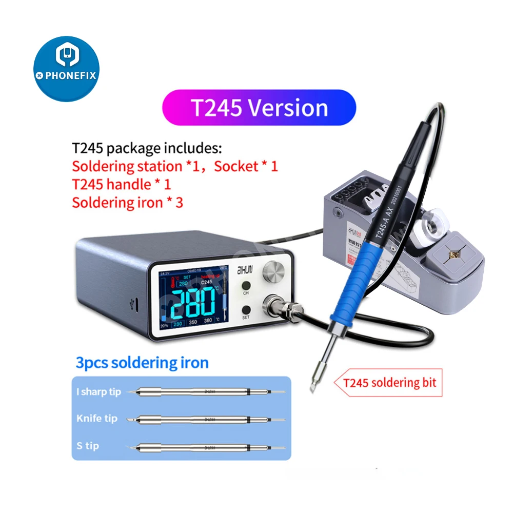 JC AIXUN T3A Intelligent Soldering Station 200W Anti-static BGA Rework Station with 936 T12 T245 Handle Iron Tip Welding Station