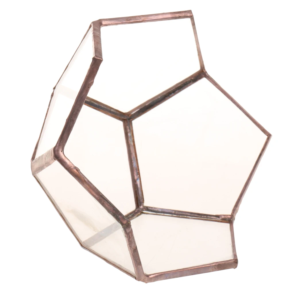 Glass Geometric Terrarium Container Modern Tabletop Flower Pot