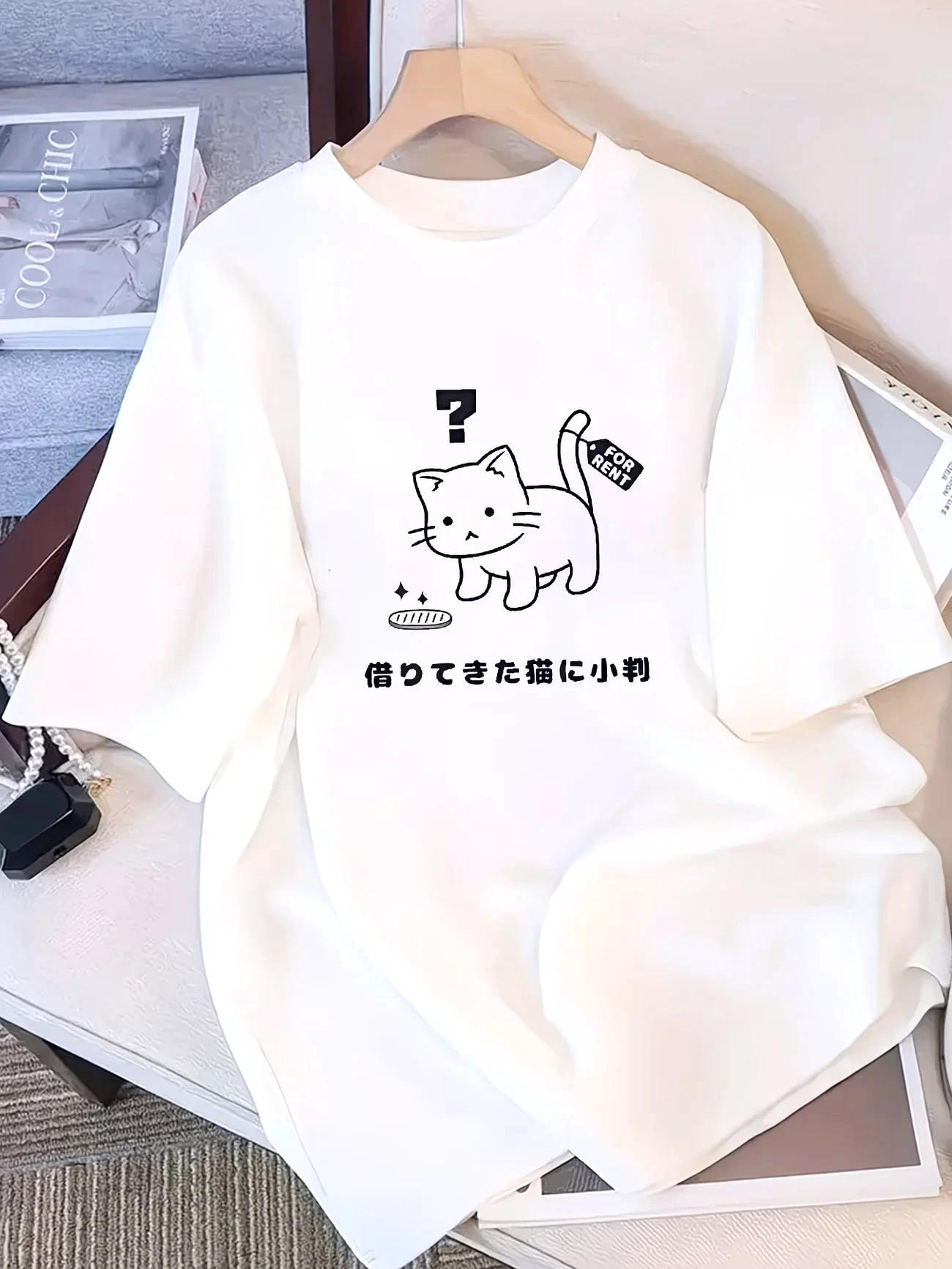 카와이 일본 고양이 그래픽 티셔츠 귀여운 키티 프로모션 - Summer Clothing Reviews 리뷰 및 가격