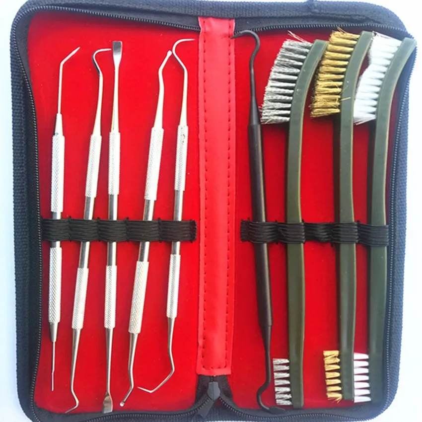 9pcs Pipeline Cleaning Kit Universal Hunting Gun Cleaning Kit Brush Gun Cleaning Set Pick Gun Tool