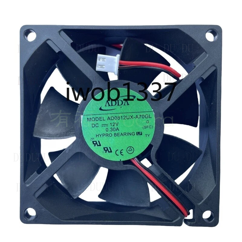 Z for Original For ADDA AD0812UX-A70GL 8CM 8025 DC12V 0.30A 2Lines Cooling fan
