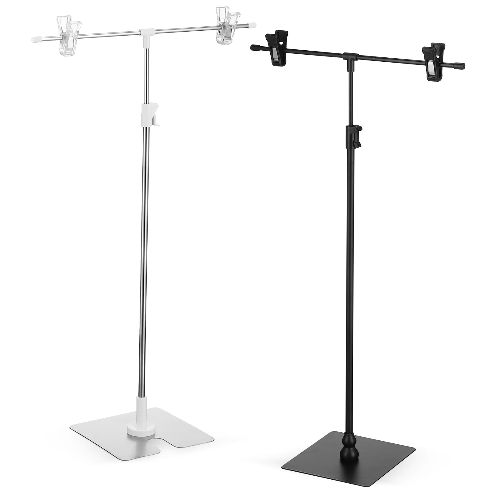 2 pcs T-Shaped Poster Adjustable Banner Retractable Metal Sign Holder Sturdy Display Stand For Posters Menus Banner Holder