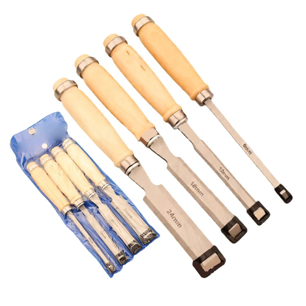 厚みのある刃の彫刻刀セット-ワークショップ用-すぐに使える多目的セット-45炭素鋼の硬化刃