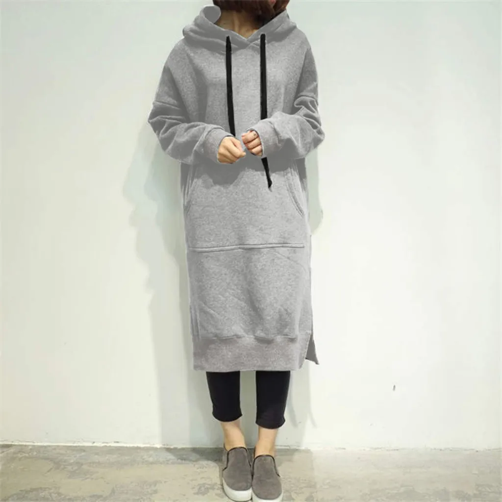 2024 Fashion Loose Sports Clothes Lady Casual Sweatshirt Dresses Long Female Spring Women\'s Winter Dress Warm Oversize Hoodies