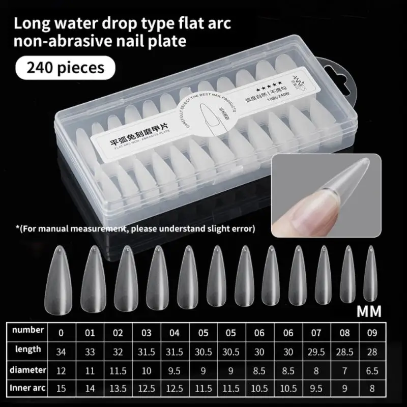 504pcs Extension False Nails Coffin Gel Nails High Soft System Full Cover Long Ballerina Nail Gel Tips Art Accessories Tool