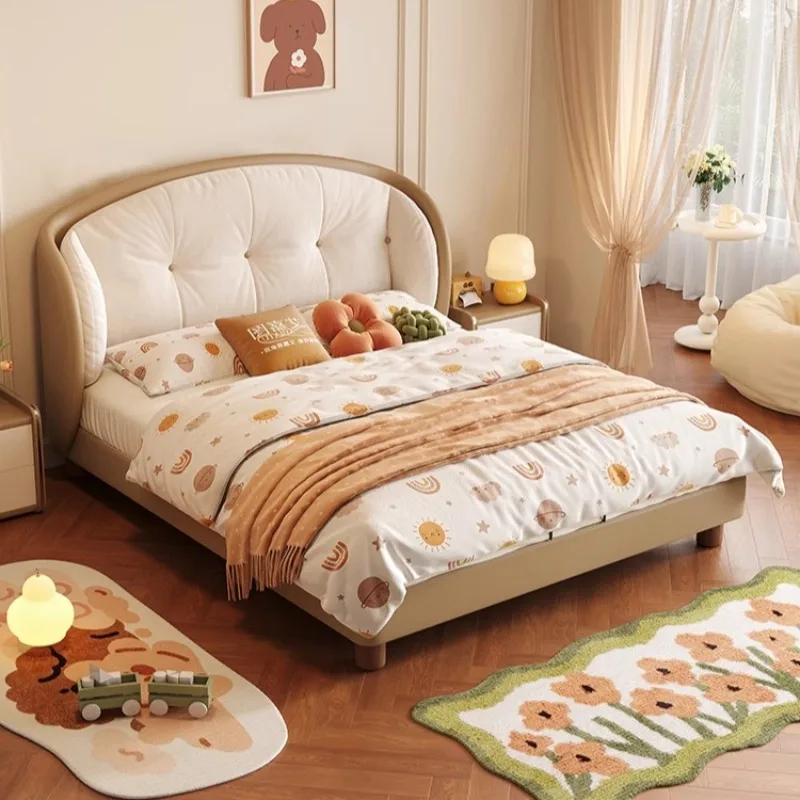 سرير أطفال خشبي إسكندنافي آمن عادي أصفر سرير أطفال على الطراز الحديث تصميم طفل صغير أثاث فردي مضاء للمنزل #1