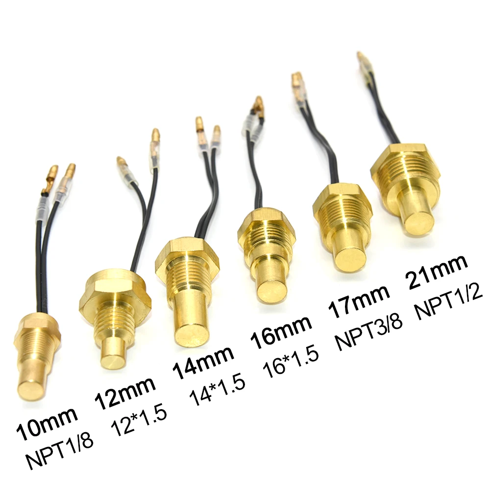 Czujnik temperatury wody 10MM 12MM 14MM 16MM 17MM 21MM 50K Wtyczka głowicy Samochód ciężarowy Samochód 1/8NPT 3/8NPT Czujnik temperatury wody 12V/24V