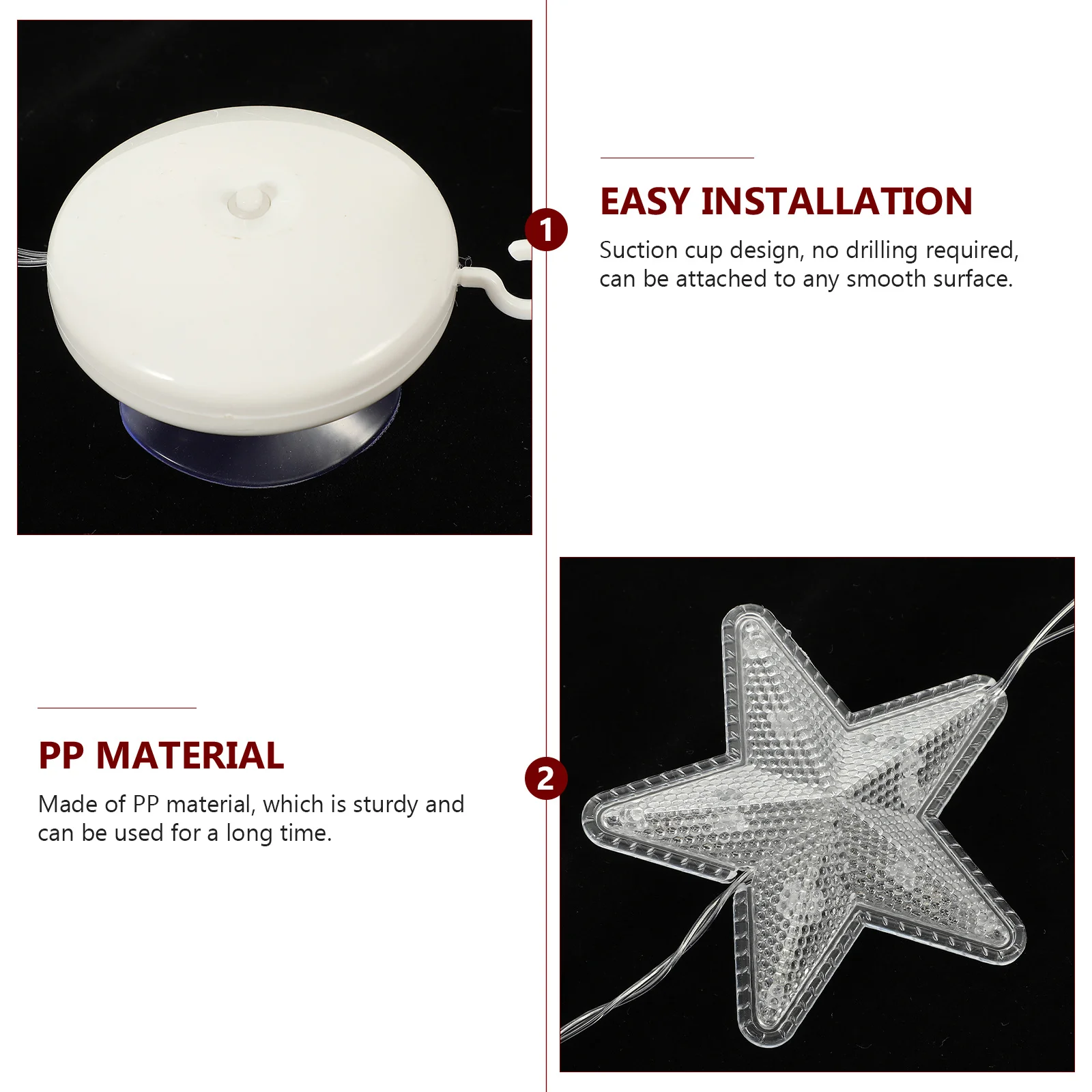 

Suction Cup Christmas Window Light High Brightness LED Xmas Decor No Required Easy Install Party Home Shop