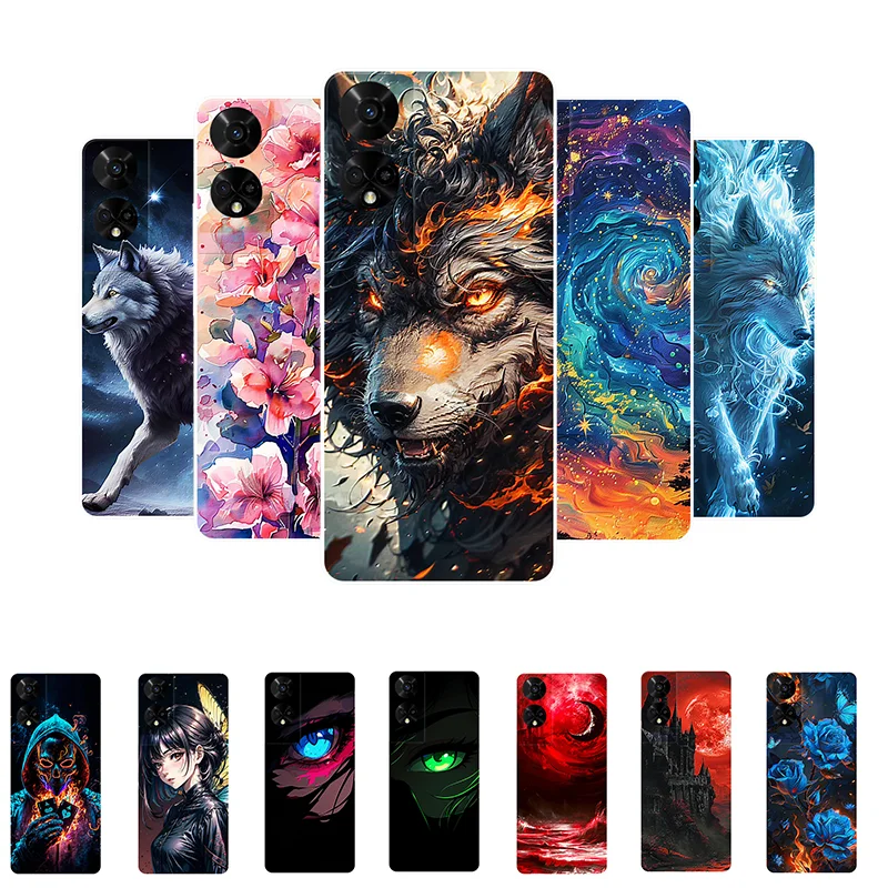 For TCL 50 5G 2024 Case T613K Wolf Painted Cover Shockproof Soft Silicone Phone Case For TCL 50 5G Fundas TCL50 5G